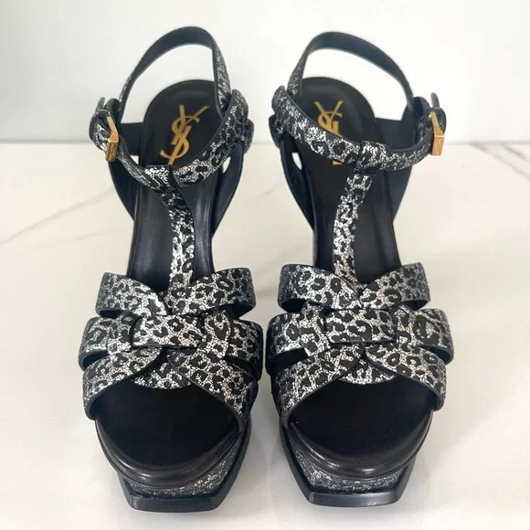 AUTHENTIC SAINT LAURENT SILVER HEELS